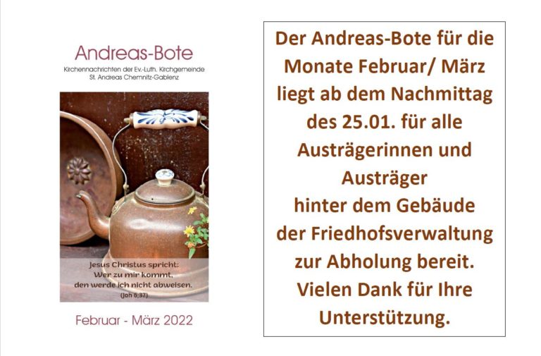neuer Andreas Bote für Februar und März ist abholbereit